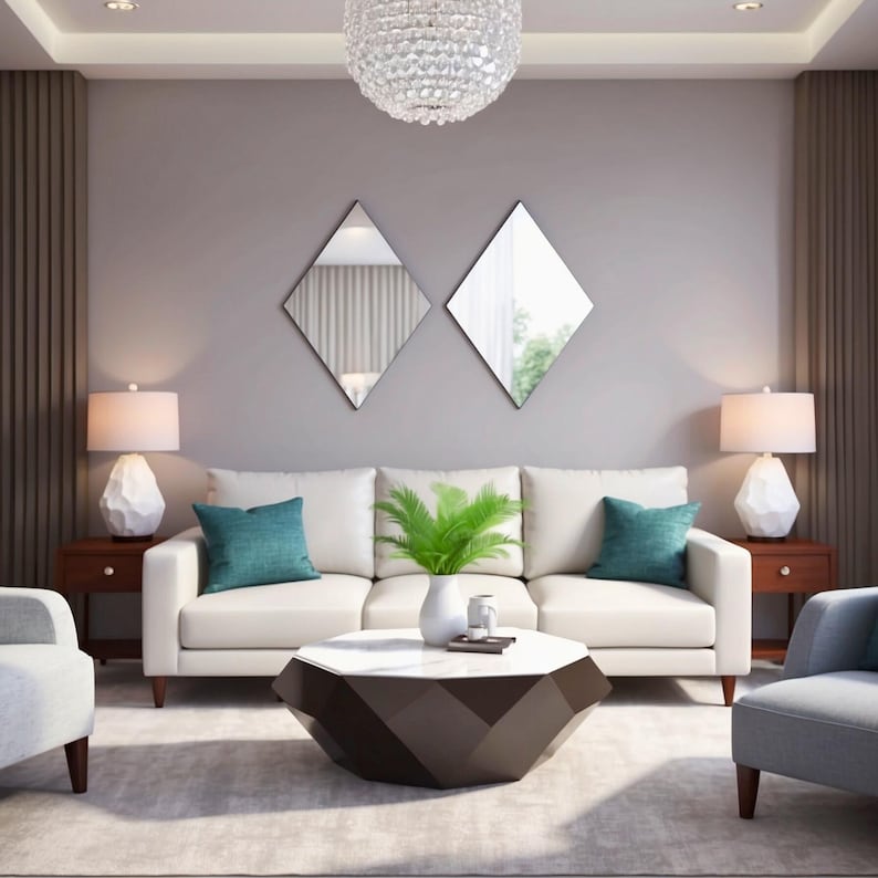 Diamantové zrkadlo - Sada 2 ks - 3