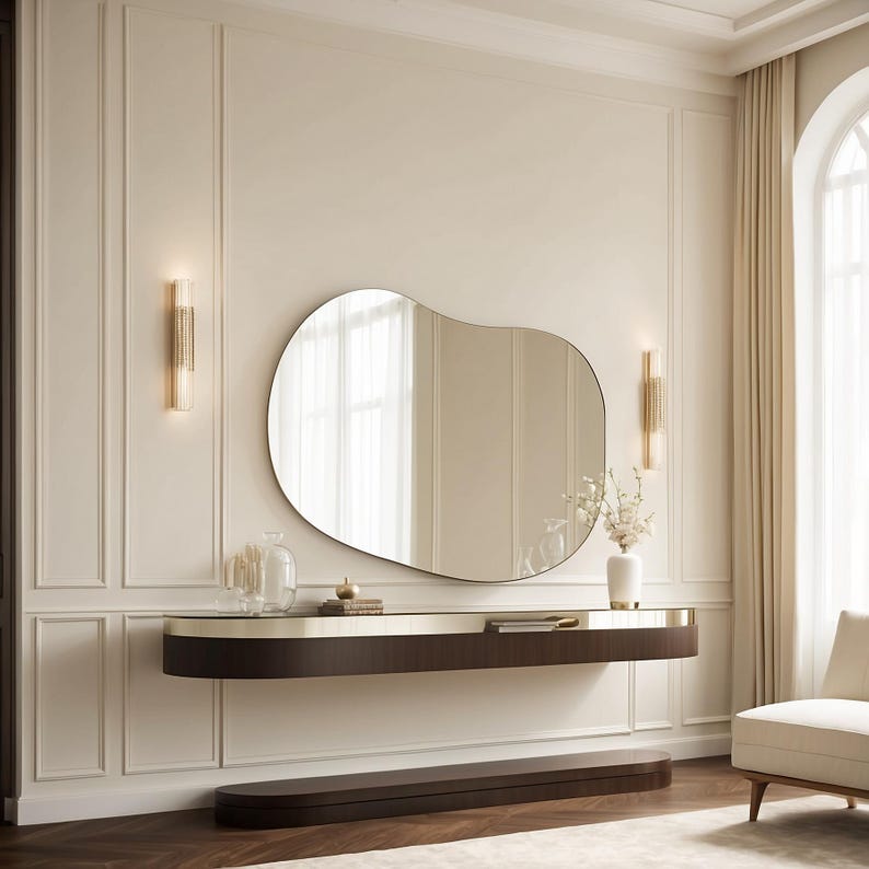 Sgeadachadh balla le sgàthan - Dealbhadh gun fhrèam - 2