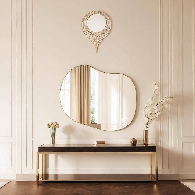 Sgeadachadh balla le sgàthan - Dealbhadh gun fhrèam - 4