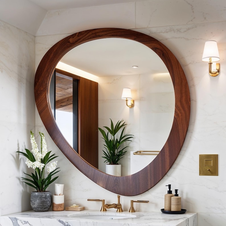 Multi-Purpose Wooden Frame Mirror - 2