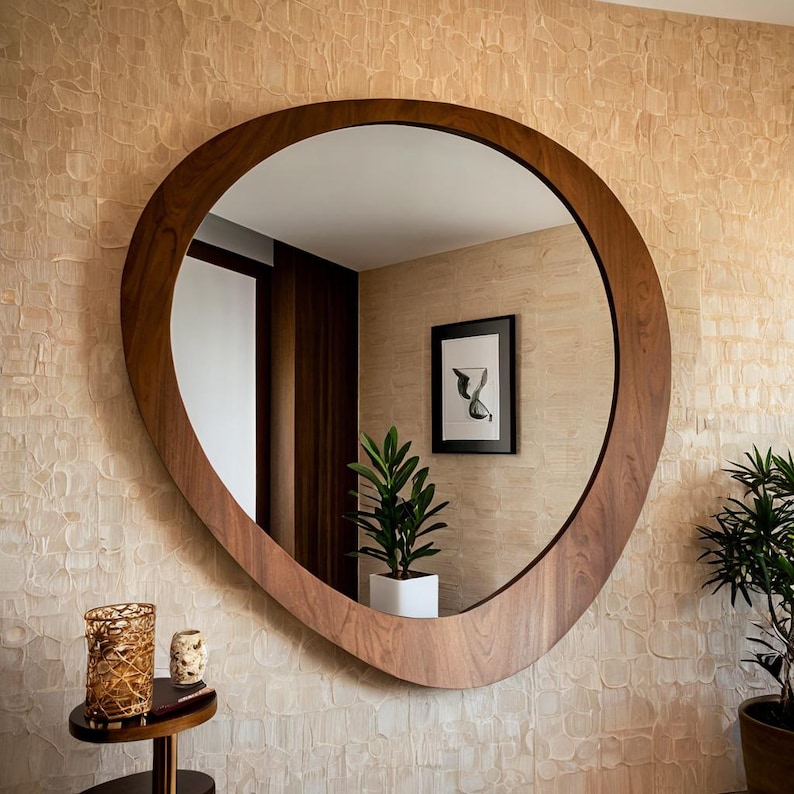Multi-Purpose Wooden Frame Mirror - 7
