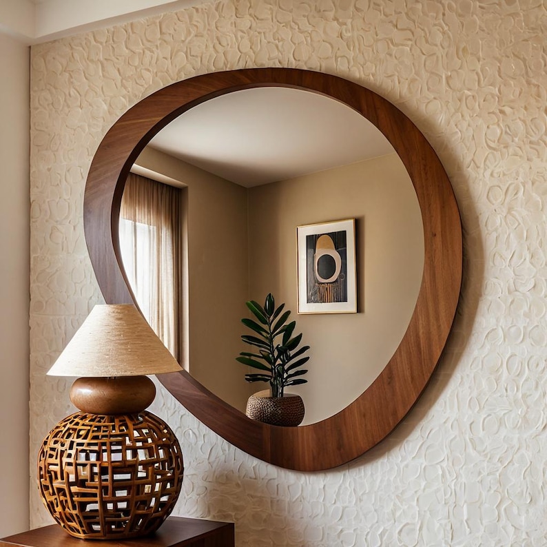 Multi-Purpose Wooden Frame Mirror - 8